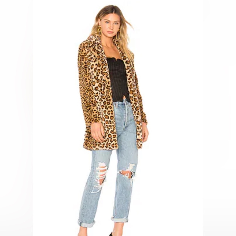 Sahara Faux Fur Coat in Leopard